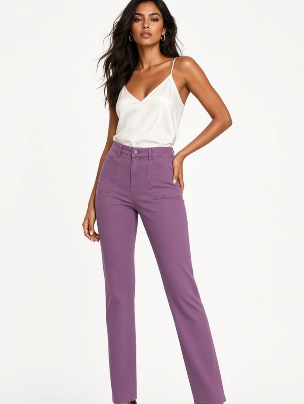 Old Navy Straight Leg Pixie Tall Jeans in Lavender (Sz:14)